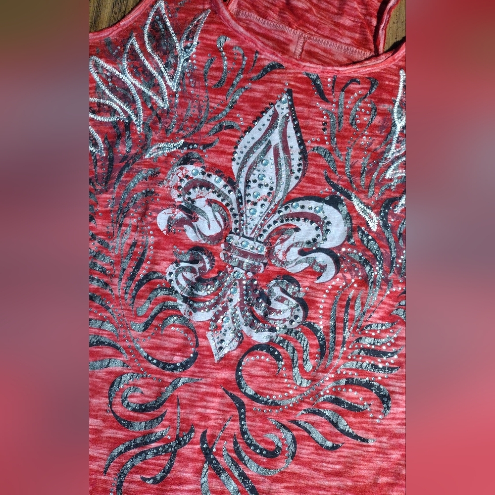 Red Embellished Tank Top - Picture 12 of 12
